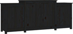 vidaXL - Dressoir - 164x37x68 - cm - massief - grenenhout - zwart