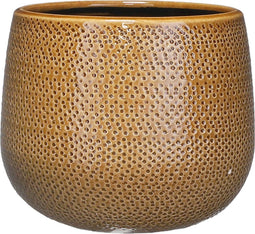Mica Decorations Gabriel Bloempot - H16 x Ø18 cm - Keramiek - Oker