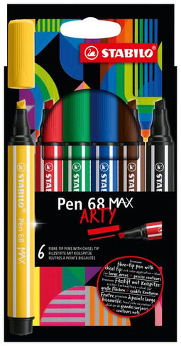 Stabilo - Viltstift pen 68/6 max arty 6st assorti