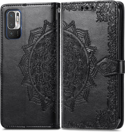 iMoshion Hoesje Geschikt voor Xiaomi Redmi Note 10 (5G) Hoesje Met Pasjeshouder - iMoshion Mandala Bookcase - Zwart