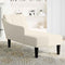 vidaXL - Chaise - longue - met - rechterarmleuning - fluweel - crèmekleurig
