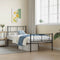 vidaXL - Bedframe - met - hoofd- - en - voeteneinde - metaal - zwart - 100x200 - cm