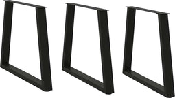 vidaXL - Eettafelpoten - 3 - st - V-vormig - 70x(72-73,3) - cm - staal - zwart