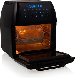 Princess Airfryer Oven 183016 - Digitale Heteluchtfriteuse XXL - 12 Liter - met 10 voorgeprogrammeerde standen - Inclusief roterende frituurmand en 3 grillrekken - Zwart