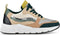 PS Poelman Carocel - Dames Runner Sneakers - Imitatie Leren Suède - Groen Beige Multi - Maat 39