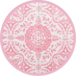 vidaXL - Buitenkleed - Ø120 - cm - polypropeen - roze