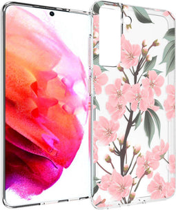 imoshion Hoesje Geschikt voor Samsung Galaxy S21 FE Hoesje Siliconen - imoshion Design hoesje - Roze / Transparant / Cherry Blossom