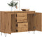 vidaXL - Dressoir - 104x35x70 - cm - bewerkt - hout - artisanaal - eikenkleurig