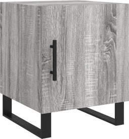 vidaXL - Nachtkastje - 40x40x50 - cm - bewerkt - hout - grijs - sonoma - eikenkleurig