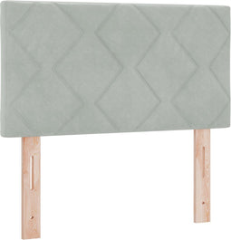vidaXL - Hoofdbord - Diamant - Blokken - Ontwerp - Lichtgrijs - 80 - cm - Velvet