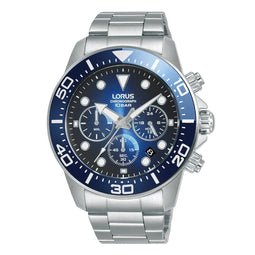 Lorus RT343JX9 - Heren Chronograaf Horloge - 10 ATM waterdicht - Zilver
