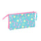 Pennenetui met 3 vakken Gabby's Dollhouse Confetti Roze Turkoois 22 x 12 x 3 cm