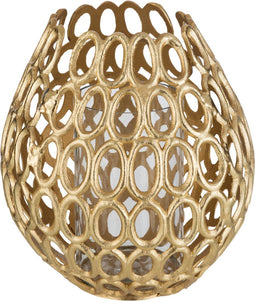 J-Line windlicht Eva Ringen - aluminium - goud - small