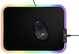 No Fear Game Muismat met Licht - RGB LED met 14 Lichtmodi - Antislip - 25 x 35 cm - Zwart