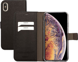 Mobiparts Saffiano Wallet Case - iPhone XS Max - Ruimte voor 3 pasjes - Zwart
