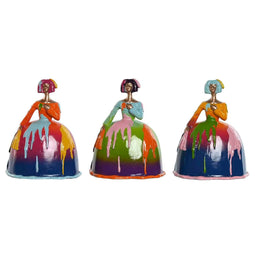 Decoratieve figuren Home ESPRIT Multicolour Dame 17 x 13 x 21 cm (3 Stuks)