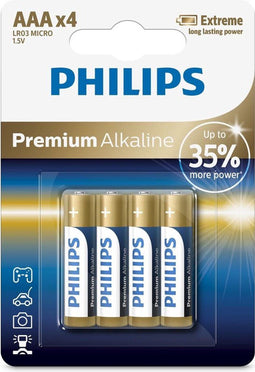 Philips LR03M4B/10 - AA Alkaline Batterijen - Lange levensduur - 4 stuks