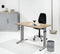 Hoogte verstelbaar bureau T- Poot Work breed 80CM diep 60CM bladkleur Wit framekleur Antraciet (Ral 7016)