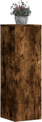 vidaXL - Plantenstandaard - 33x33x100 - cm - bewerkt - hout - gerookt - eikenkleurig