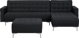 ABERDEEN - Hoekslaapbank - Grafietgrijs - Links - 267 cm - Polyester