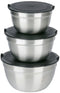 Alpina RVS Kommen 3-Delig - Slakom Salades Snacks Fruit - Ø18,5 cm Ø16 cm Ø14 cm