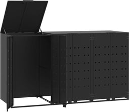 vidaXL - Containerberging - voor - 3 - containers - 207x79x117 - cm - staal - zwart
