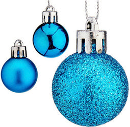 Set kerstballen Ø 3 cm Blauw Plastic (12 Stuks)