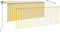 vidaXL - Luifel - automatisch - rolgordijn - LED - windsensor - 3,5x2,5 - m - geel - wit
