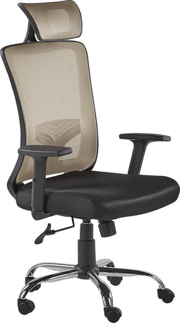 NOBLE - Bureaustoel - Taupe/Zwart - Polyester