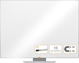 Nobo Classic Nano Clean™ Gelakte Staal Whiteboard Met Pennengoot - 1200x900mm - Inclusief Nobo Droog-Uitwisbare Marker - Wit - Ideaal Voor Kantoor Of Thuiskantoor