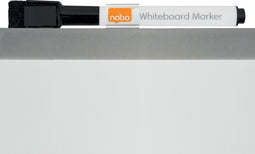 Nobo Combinatiebord Met Gewelfde Lijst - Prikbord En Whiteboard in 1 - 58,5 x 43cm - Inclusief Whiteboard Accessoires - Wit/Natuurbruin