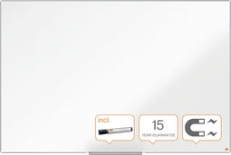 Nobo Impression Pro Magnetisch Whiteboard Van Staal met Pennengoot - 1500x1000mm - Inclusief Whiteboard Marker - Wit