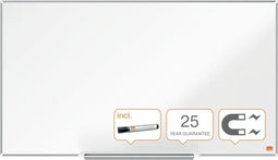 Nobo Impression Pro Widescreen Magnetisch Whiteboard Emaille Met Accessoire Houder- Inclusief Whiteboard Marker - 890x500mm - Wit