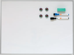 Nobo Klein Magnetisch Whiteboard met Aluminium Lijst - 58,5 x 43cm - Inclusief Markers, Magneten en Wisser - Wit