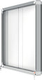 Nobo Premium Plus Afsluitbare Glazen Binnenvitrine Magnetisch met Hoekslot voor 8xA4 Formaat - Zilver/Wit