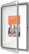 Nobo Premium Plus Afsluitbare Glazen Binnenvitrine Magnetisch voor 4xA4 Formaat met Zijslot - Grijs/Wit