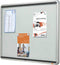 Nobo Premium Plus Afsluitbare Glazen Buitenvitrine Magnetisch met Zijslot voor 9xA4 Formaat - Zilver/Wit