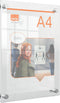 Nobo Premium Plus Wandgemonteerde A4 Poster Frame voor Documenten, Posters - met Hoekmontage - Transparant Acryl