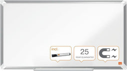 Nobo Premium Plus Widescreen Magnetisch Emaille Whiteboard Met Pennengoot - Inclusief Whiteboard Marker - 71x40 Cm