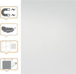 Nobo whiteboard 45x60cm, magnetisch, frameloos, modulair