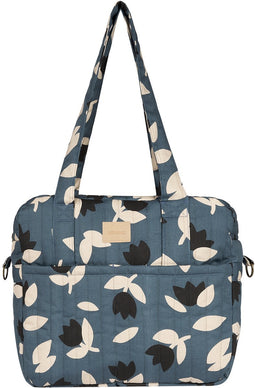 Nobodinoz Hyde Park Waterdichte kinderwagentas/luiertas 38x33x16cm - Blue Black Tulips