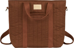 Nobodinoz Hyde Park waterdichte luiertas/rugzak 32x32x14cm - Brick brown
