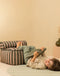 Nobodinoz Majestic Beanbag - Zitzak - Green Taupe Stripes - 50x50x25cm