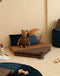 Nobodinoz Majestic House - Opvouwbare eco vloermat - Huismatras - Speelmatras - Blue Brown Stripes