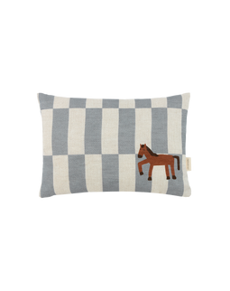 Nobodinoz Vibes Rechthoekig Sierkussen - 33x22x8cm - Blue Tiles Horse