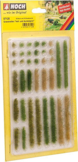 NOCH 07125 Grasstrips Lichtgroen, Donkergroen