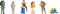 NOCH 15247 H0 Backpackers en lifters figuren Geverfd, Staand, Zittend