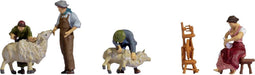 NOCH 15751 H0 Schapen scheren figuren Geverfd, Staand, Zittend