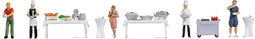 NOCH 16276 H0 Buffetset-2 figuren Geverfd, Staand