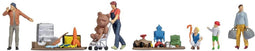 NOCH 16282 H0 Rommelmarkt set-3 figuren Geverfd, Staand